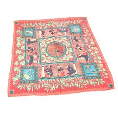 Hermes Multi Color Pastel Silk Scarf