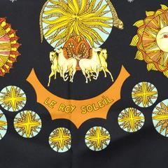 Hermes Vintage Multi Color Yellow Orange Sun Silk Scarf in Box