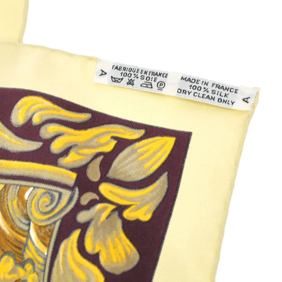 Women's Hermes Vintage Gold Silk Scarf in Box