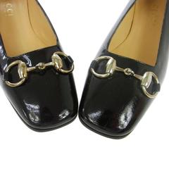 Gucci NEW Vintage Black Patent Horsebit Marmont Style Loafers Pumps in Box