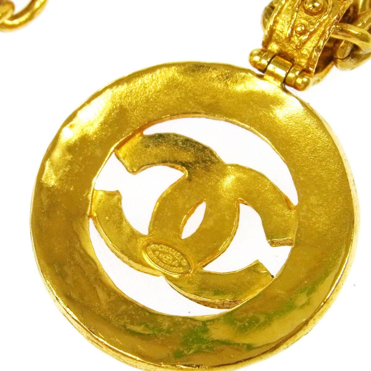 Chanel Vintage Rare Multi Gripoix Gold Coin Charm Evening Drape Necklace in Box In Good Condition In Chicago, IL