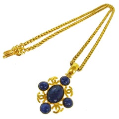 Chanel Gripoix Gold Multi Point Link Pendant Charm Evening Drape Necklace