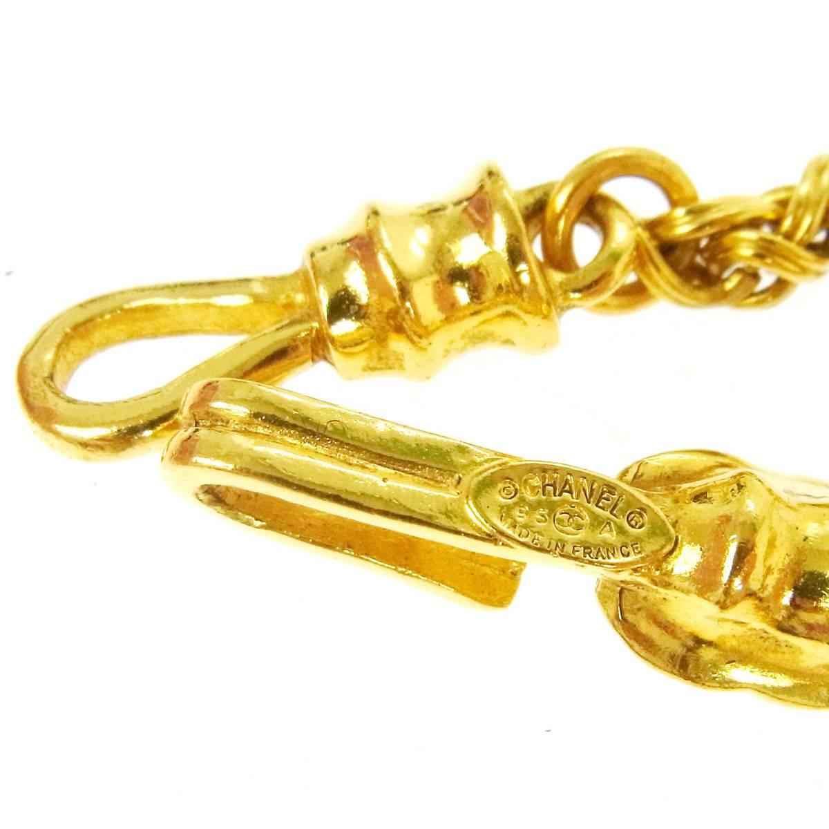Women's Chanel Gripoix Gold Multi Point Link Pendant Charm Evening Drape Necklace
