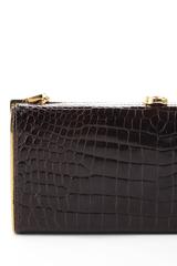 Gucci Vintage Alligator Gold Kisslock 2 in 1 Umhängetasche Box Abend Clutch