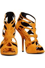 Giuseppe Zanotti NEW & SOLD OUT Mustard Suede Cut Out Sandals Heels in Box
