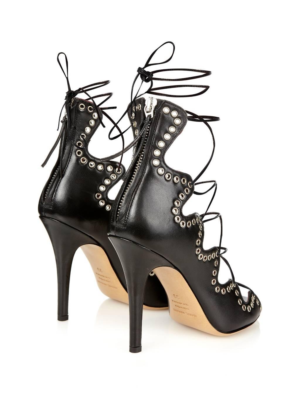 Isabel Marant NEW & SOLD OUT Black Lace Up Cut Out Heels Sandals in Box 1