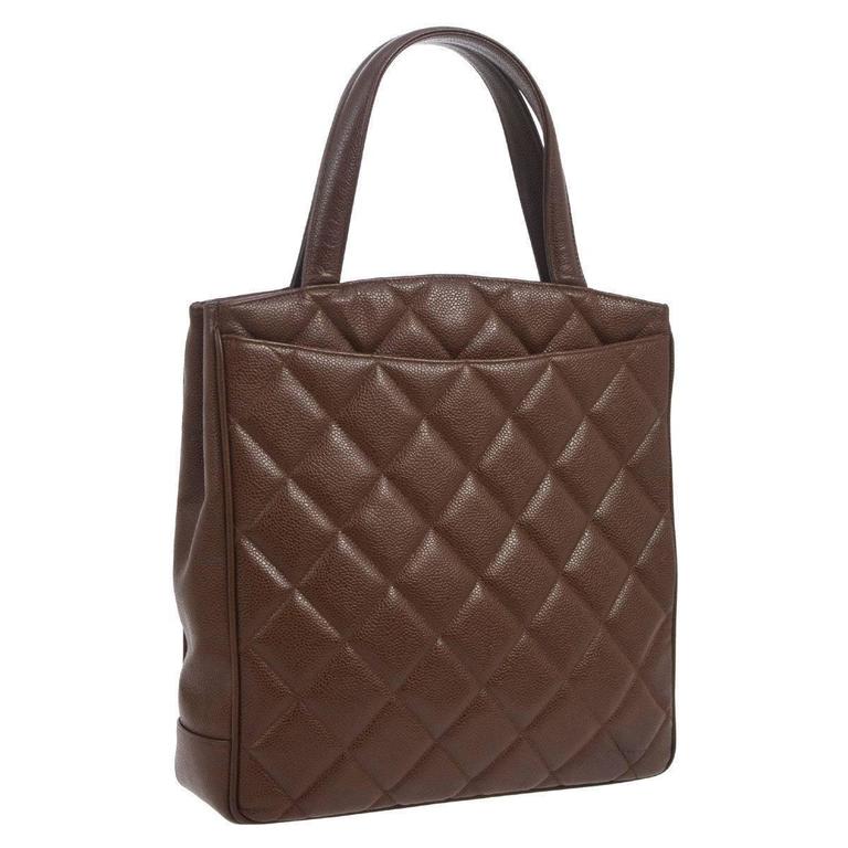 Chanel Caviar Leather Chocolate Top Handle Kelly Style Satchel Chanel Caviar Leather Chocolate Brown Top Handle Satchel Shoulder Bag Gold Tone Hardware Turnlock