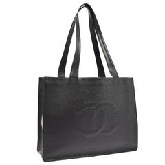 Chanel Black Caviar Leather Large Carryall Weekender Travel Bag 6