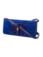 Tom Ford NEW Blue Suede Gold Turnlock Envelope Shoulder Crossbody Flap Bag