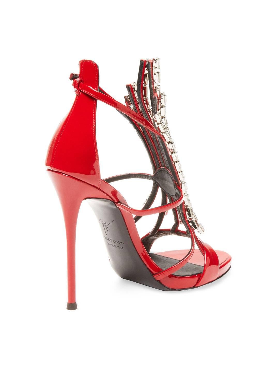 Giuseppe Zanotti NEW & SOLD OUT Red Patent Jewel Evening Sandals Heels in Box 1