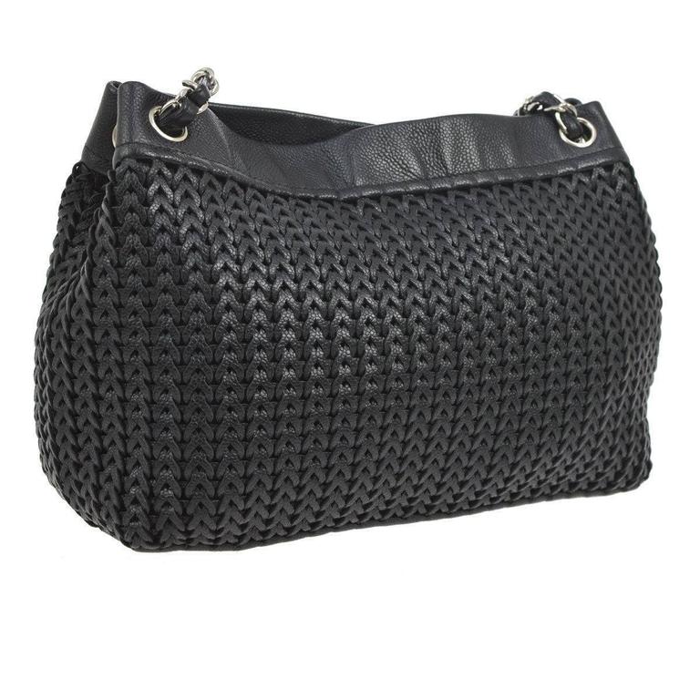 Chanel Chanel Black Caviar Leather Shoulder Hobo bag