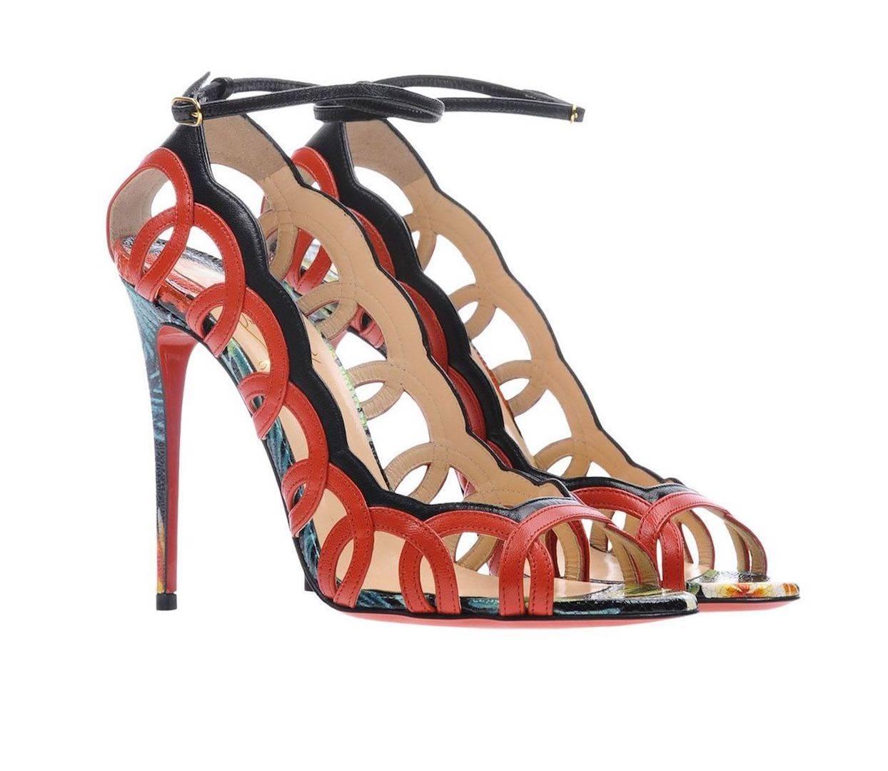 CURATOR'S NOTES

Christian Louboutin NEW Red Leather Flower Cut Out Heels Pumps in Box  

Size IT 36.5
Calfskin leather
Ankle strap closure
Made in Italy
Heel height 4.25