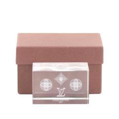 Louis Vuitton Monogramm Crystal Cube Schreibtisch Tisch dekorative Briefbeschwerer in Box