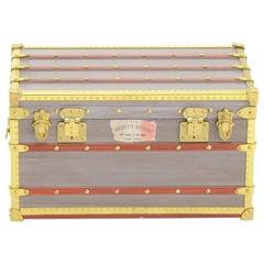 Louis Vuitton Gold Gray Malle Mini Desk Table Decorative Trunk in Box