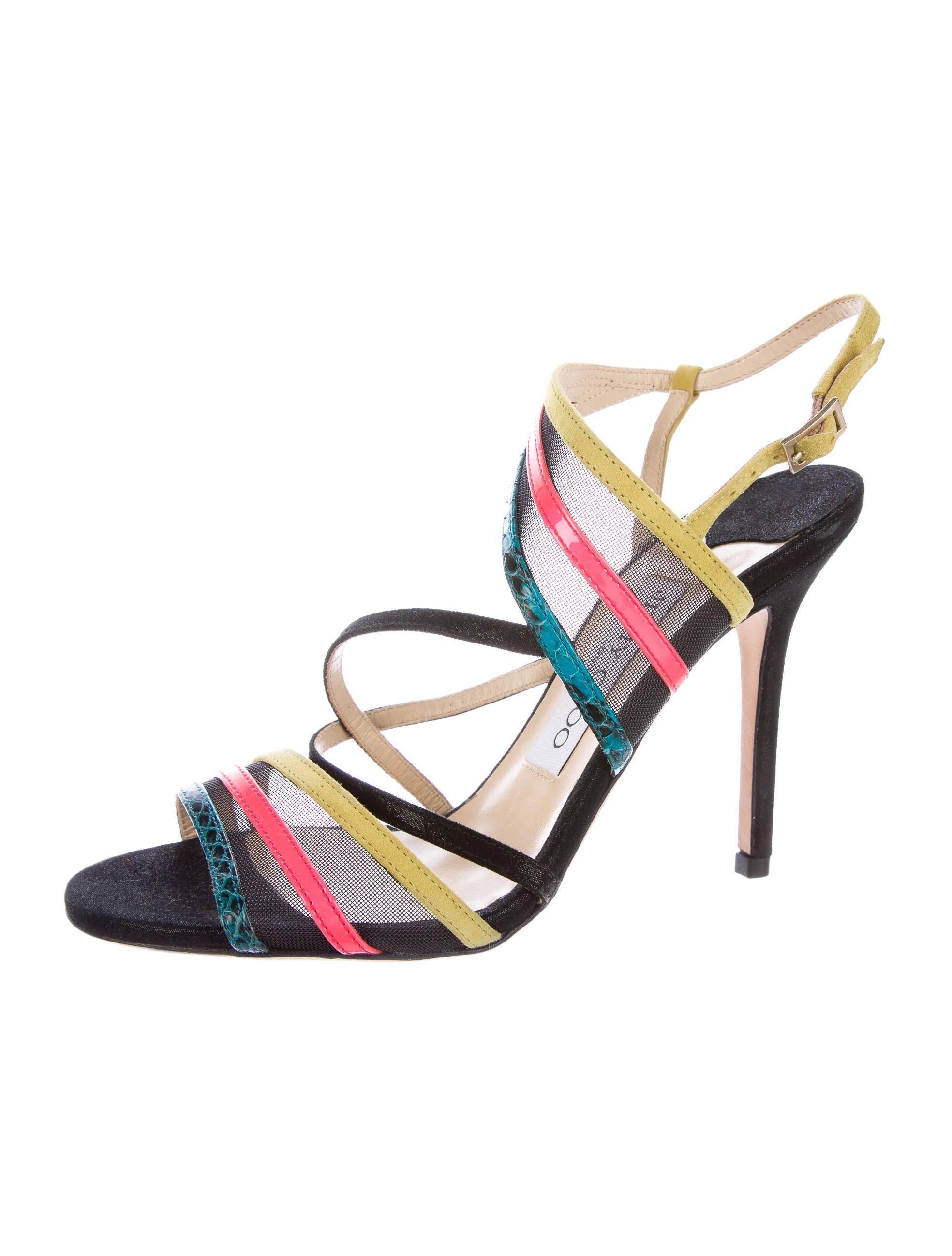 CURATOR'S NOTES

Jimmy Choo NEW Multi Color Mesh Suede Evening Sandals Heels  

Size IT 36
Suede
Mesh
Gold tone hardware
Ankle strap closure
Made in Italy
Heel height 4.25