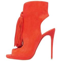 Christian Louboutin New Orange Suede Fringe Evening Sandals Heels in Box