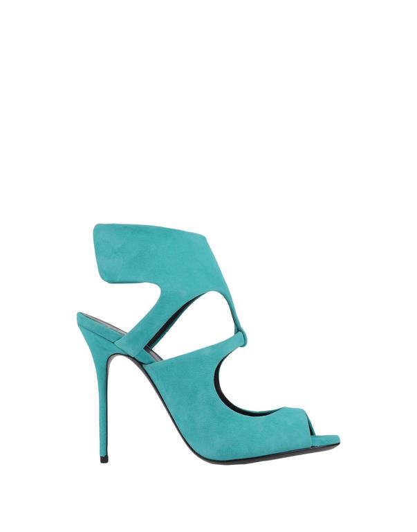 Giuseppe Zanotti New Teal Green Suede Cut Out Evening Sandals Heels in ...