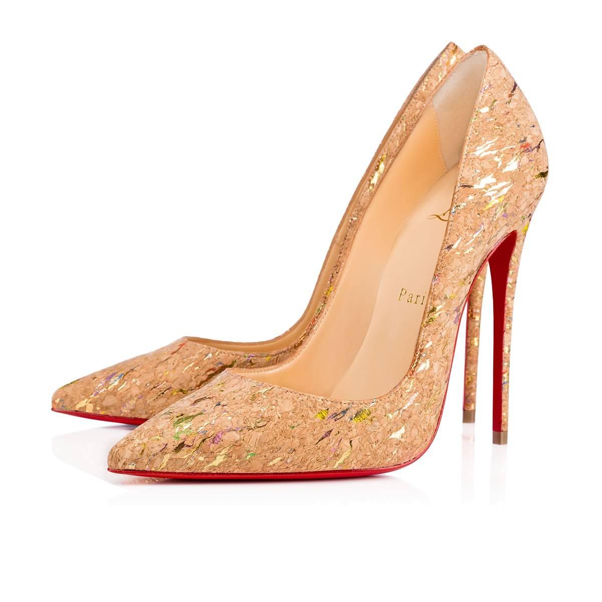 christian louboutin cork heels