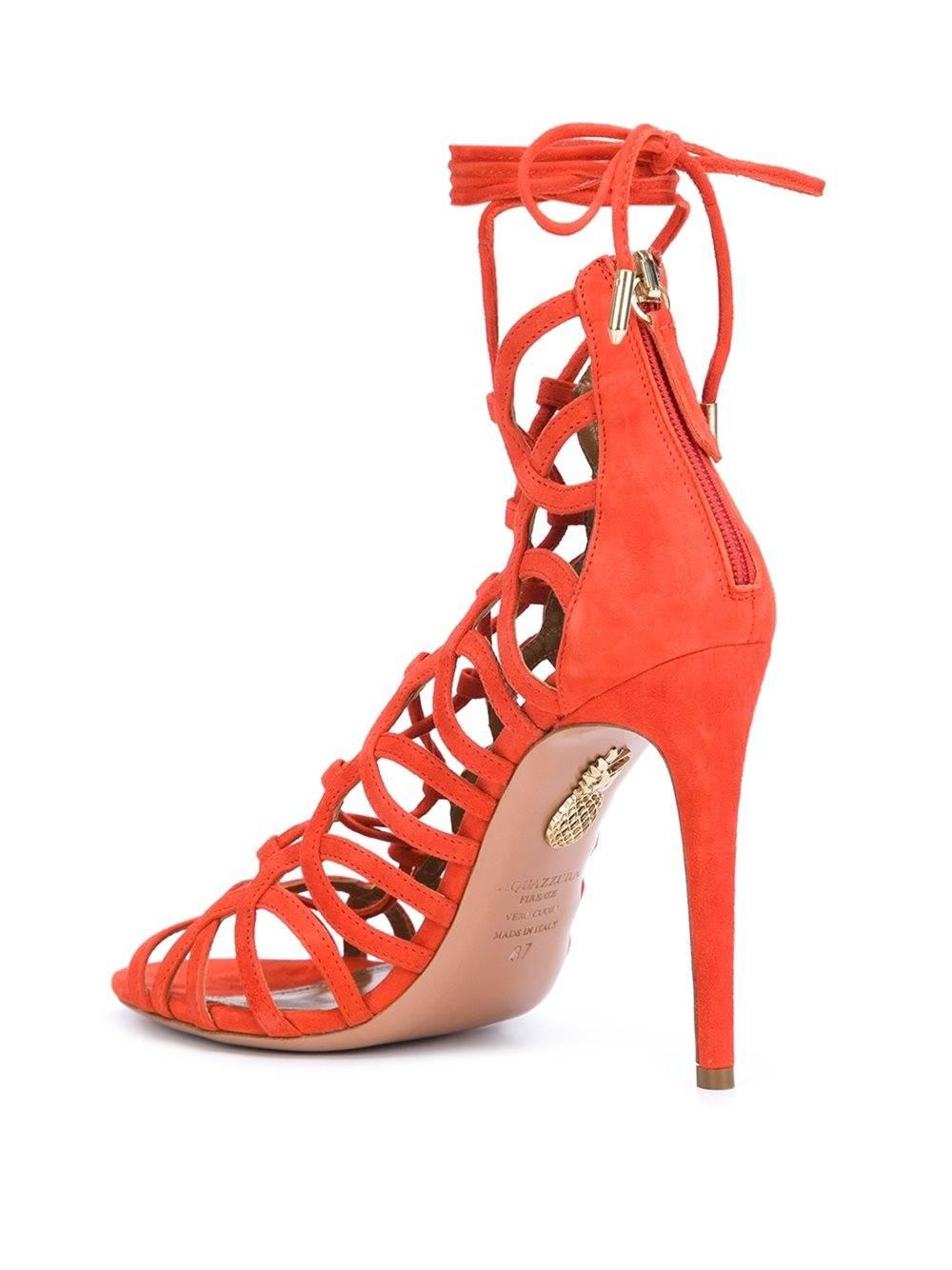aquazzura orange heels