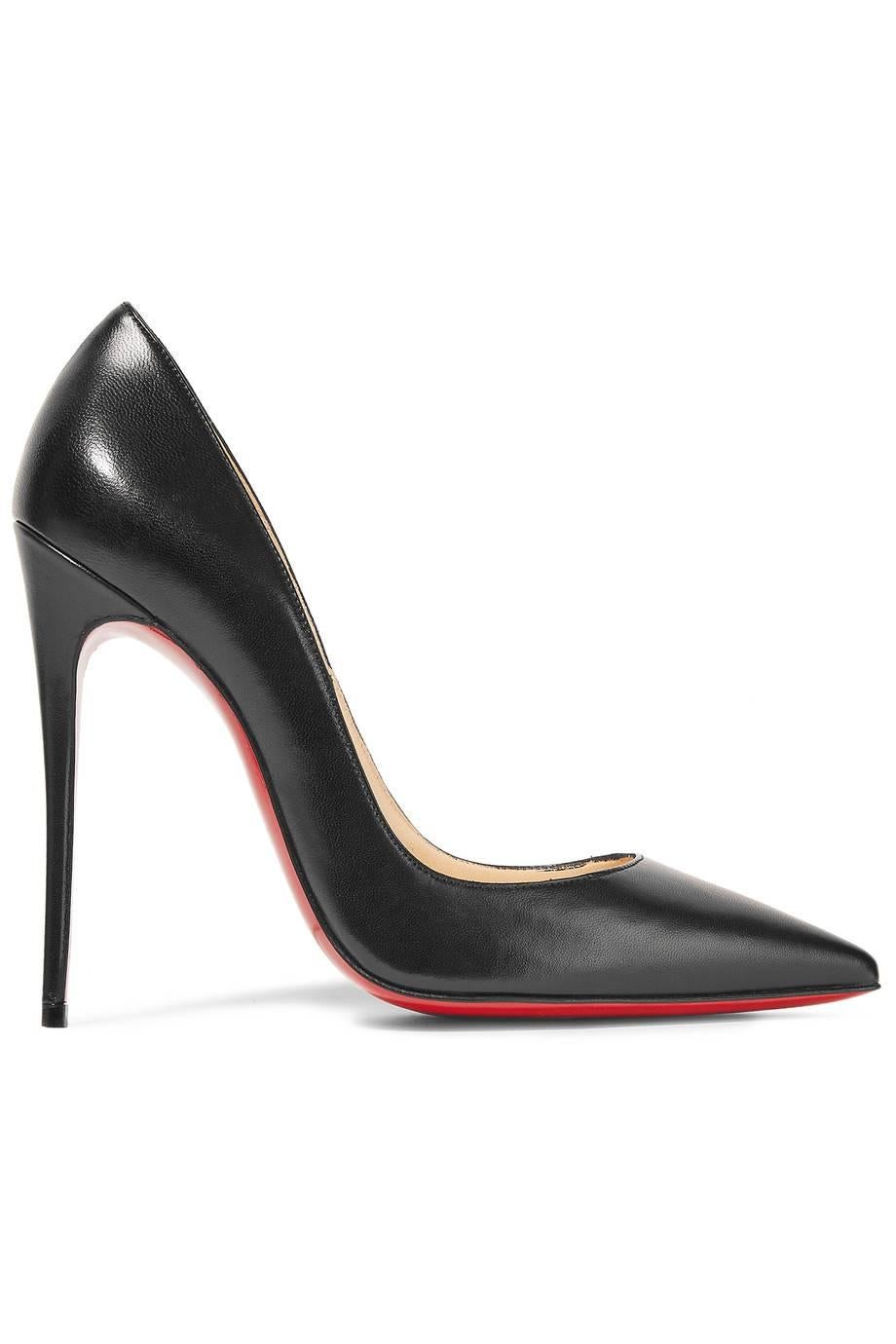 Women's Christian Louboutin New Black Leather SO Kate High Heels Pumps in Box