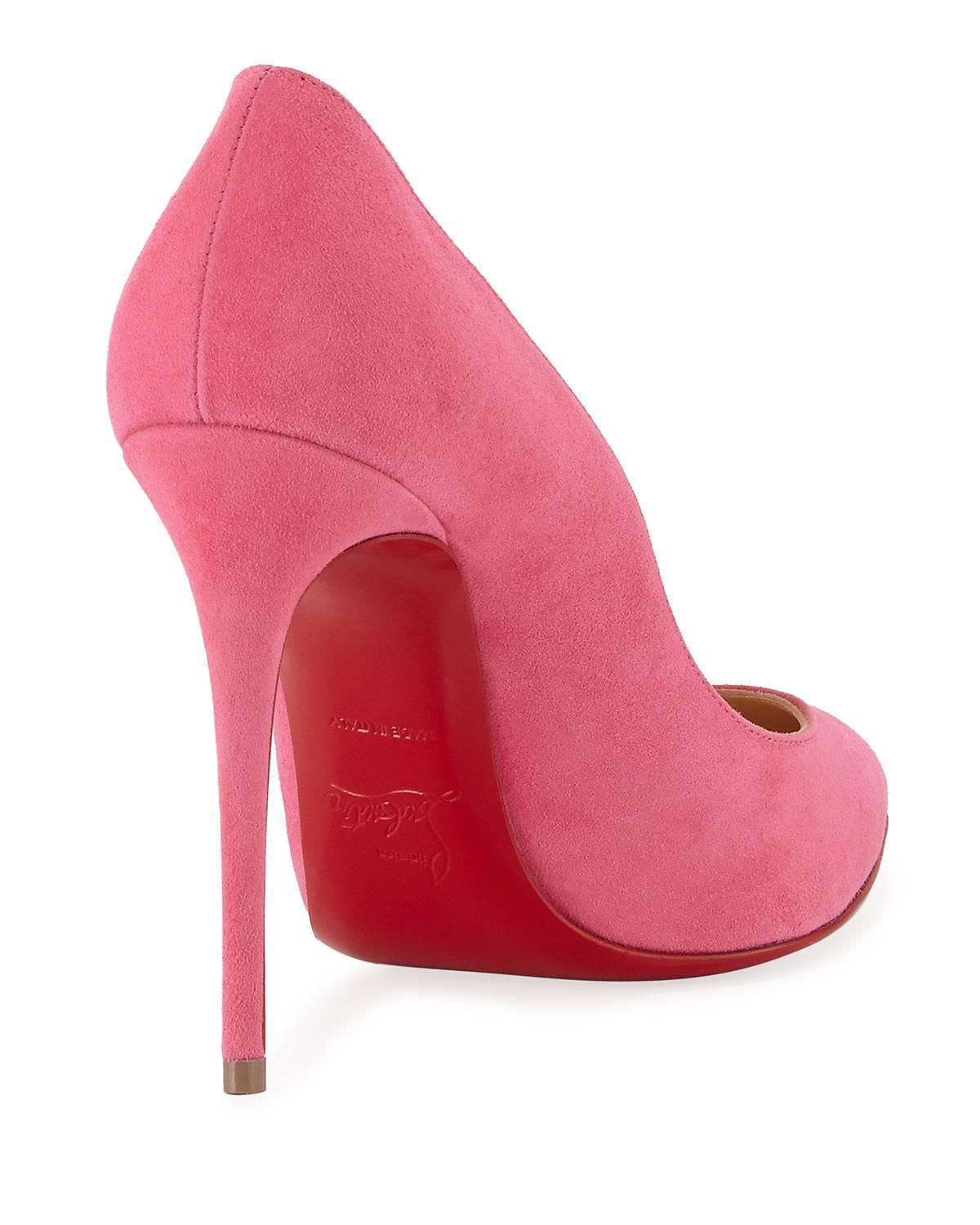 Women's Christian Louboutin New Pink Suede Pigalle Follie High Heels Pumps in Box