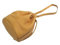 Hermes Vintage Mustard Yellow Leather Bucket Drawstring Carryall Shoulder Bag