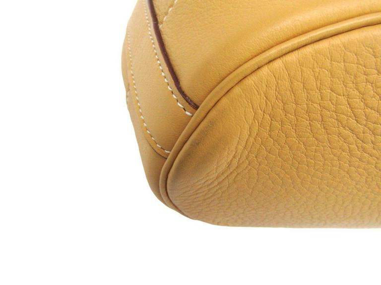 Hermes Vintage Mustard Yellow Leather Bucket Drawstring Carryall