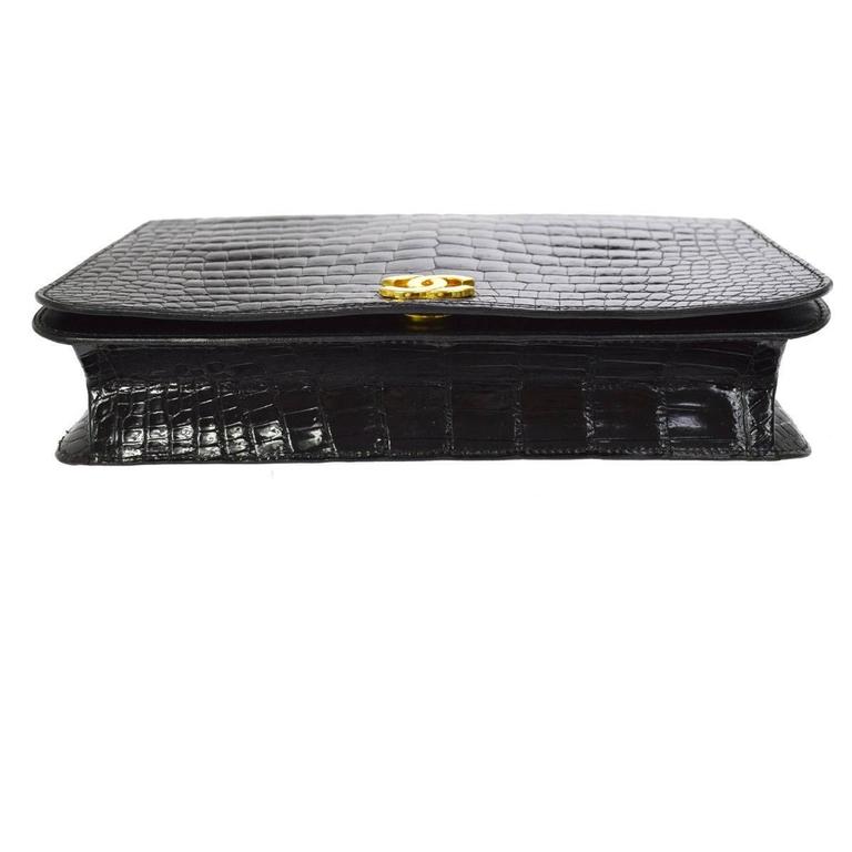 CHANEL black crocodile flap shoulder bag – Vintage Carwen
