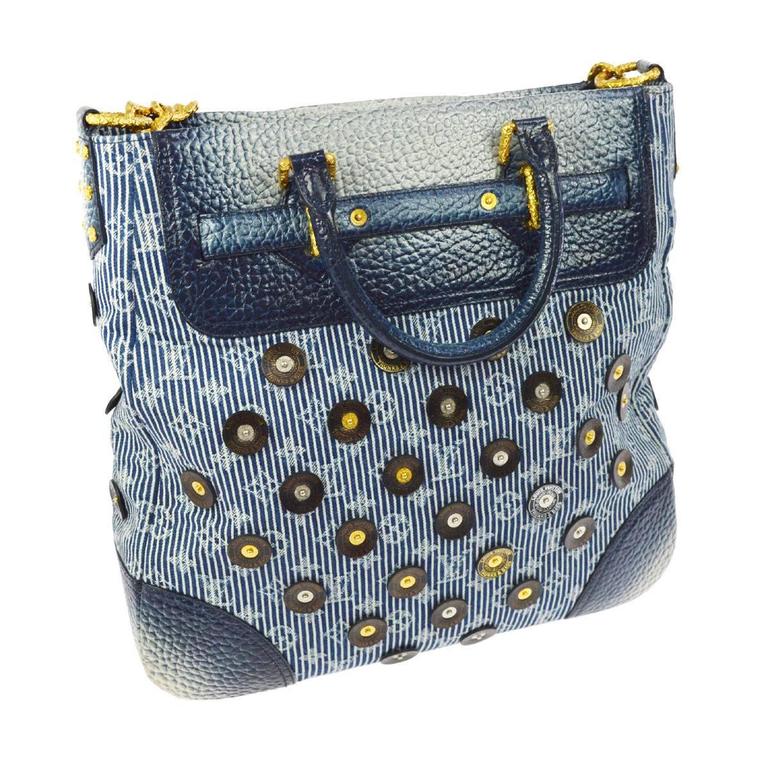 Louis Vuitton Limited Edition Blue Top Handle Satchel Tote Shoulder Bag in Box at 1stdibs