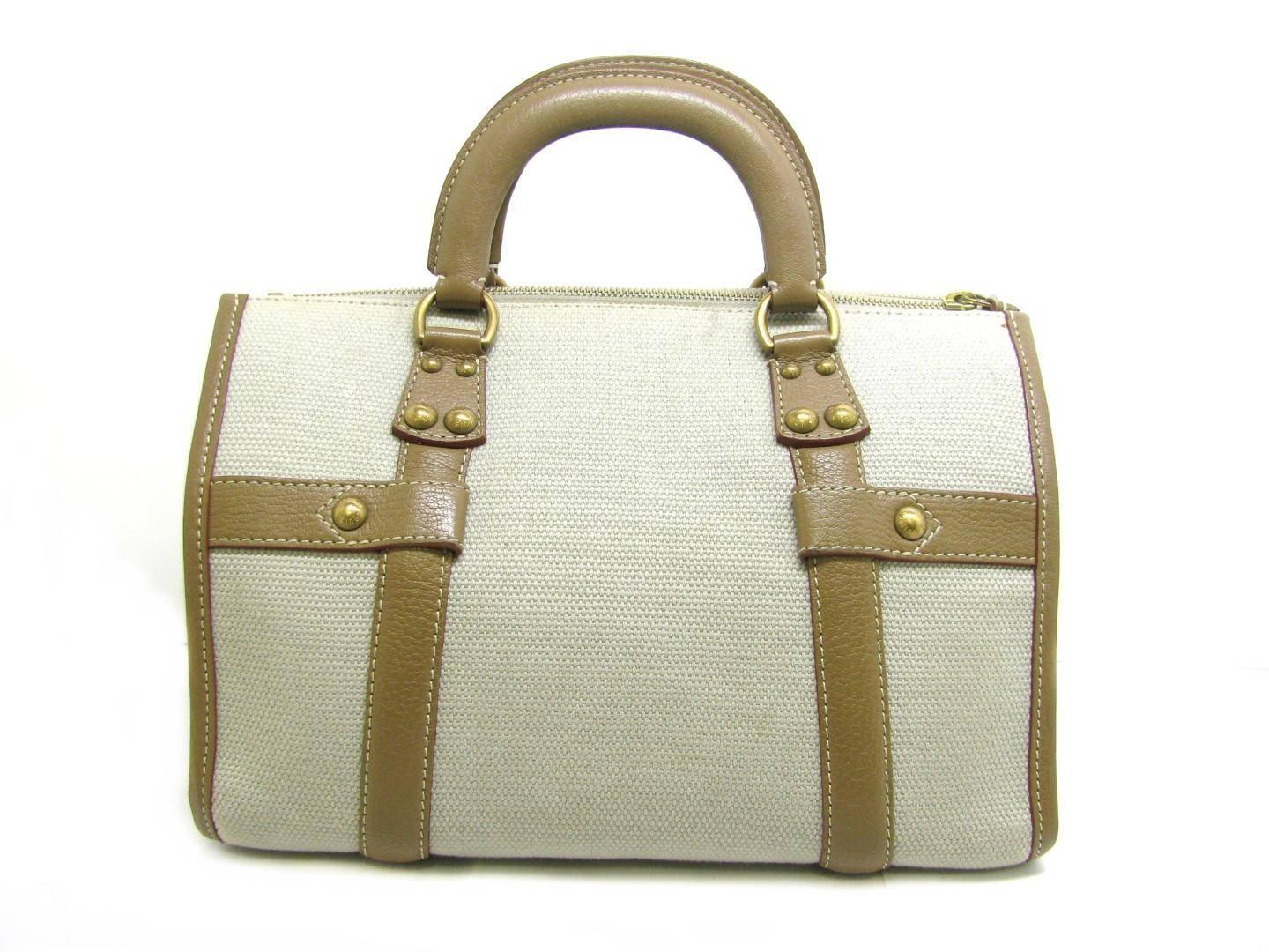Women's Louis Vuitton Canvas Leather Cognac Speedy 30 Carryall Top Handle Satchel Bag