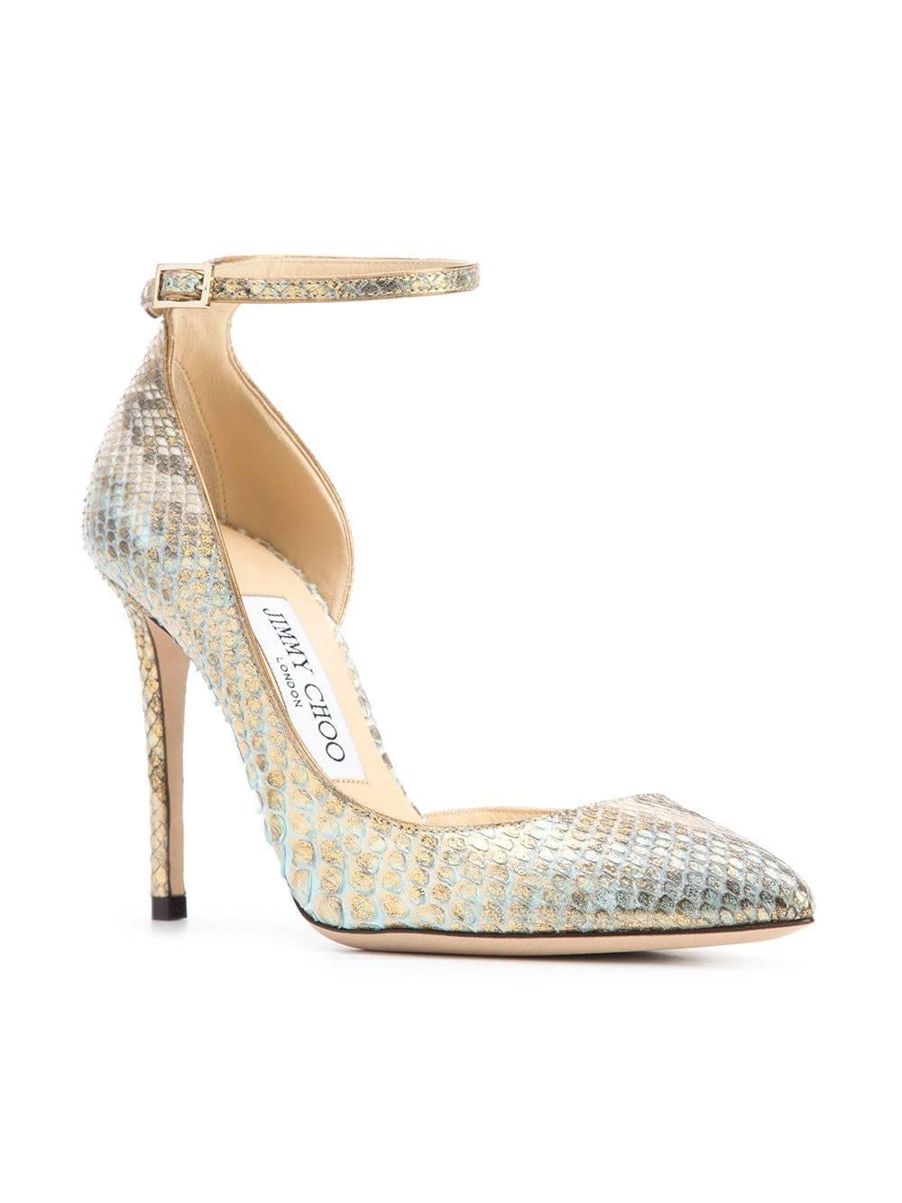 CURATOR'S NOTES

LAST PAIR!  Jimmy Choo New Sold Out Metallic Python Evening High Heels Pumps in Box  

Size IT 36
Python
Ankle buckle closure
Made in Italy
Heel height 4