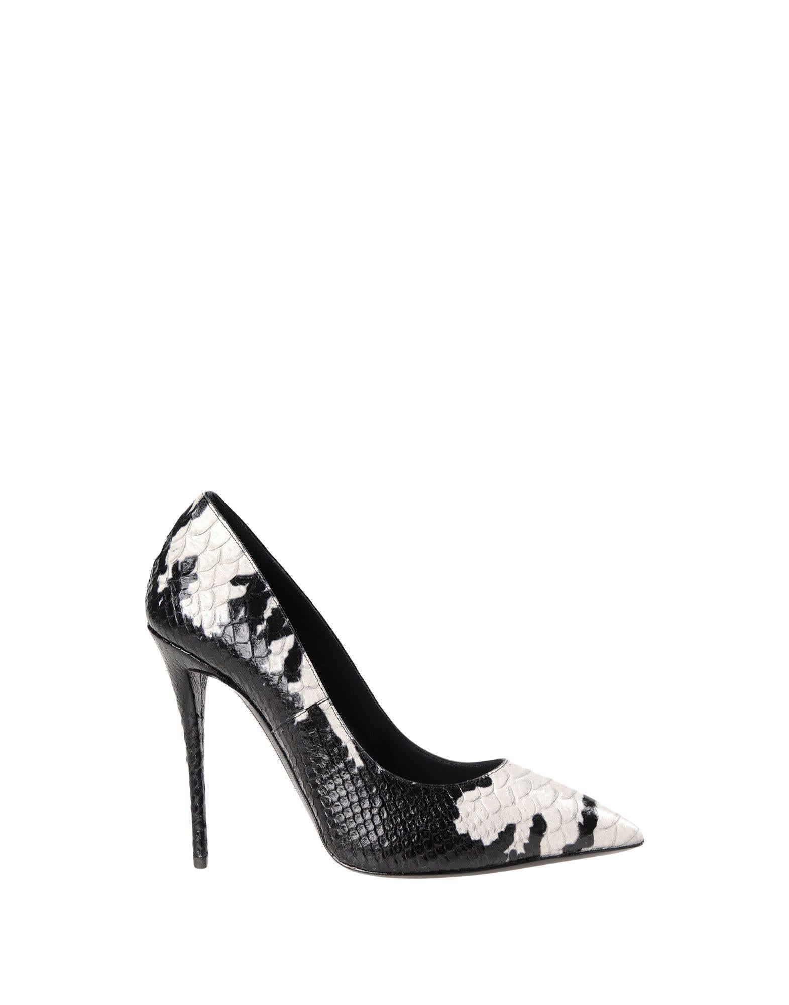 Giuseppe Zanotti New Black White Two Tone Snake Effect High Heels Pumps In New Condition In Chicago, IL
