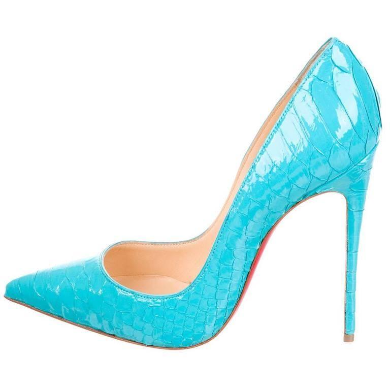 Christian Louboutin New Sold Out Pacific Blue Python So Kate Heels Pumps in Box