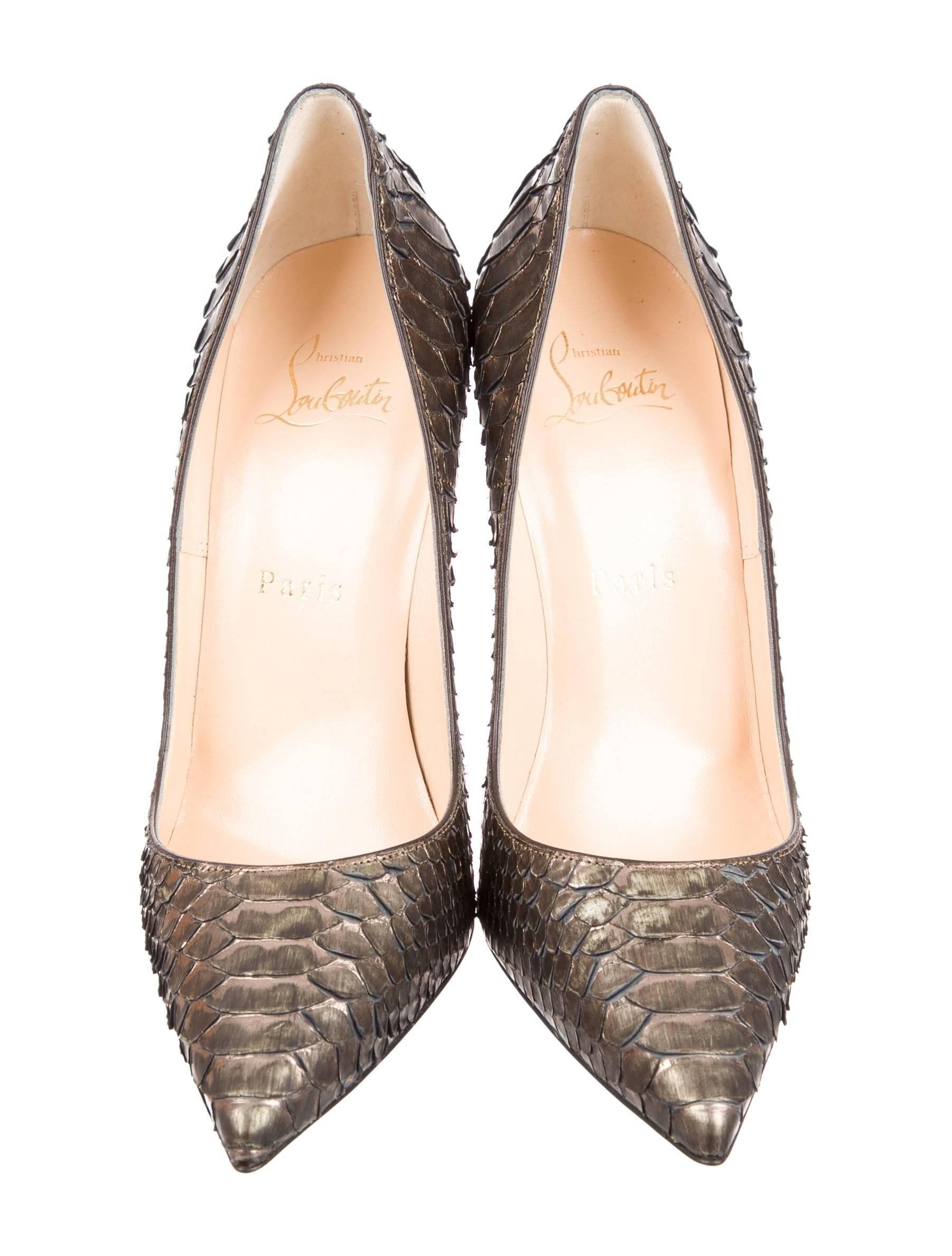 Brown Christian Louboutin New Sold Out Python Snakeskin So Kate High Heels Pumps W/Box
