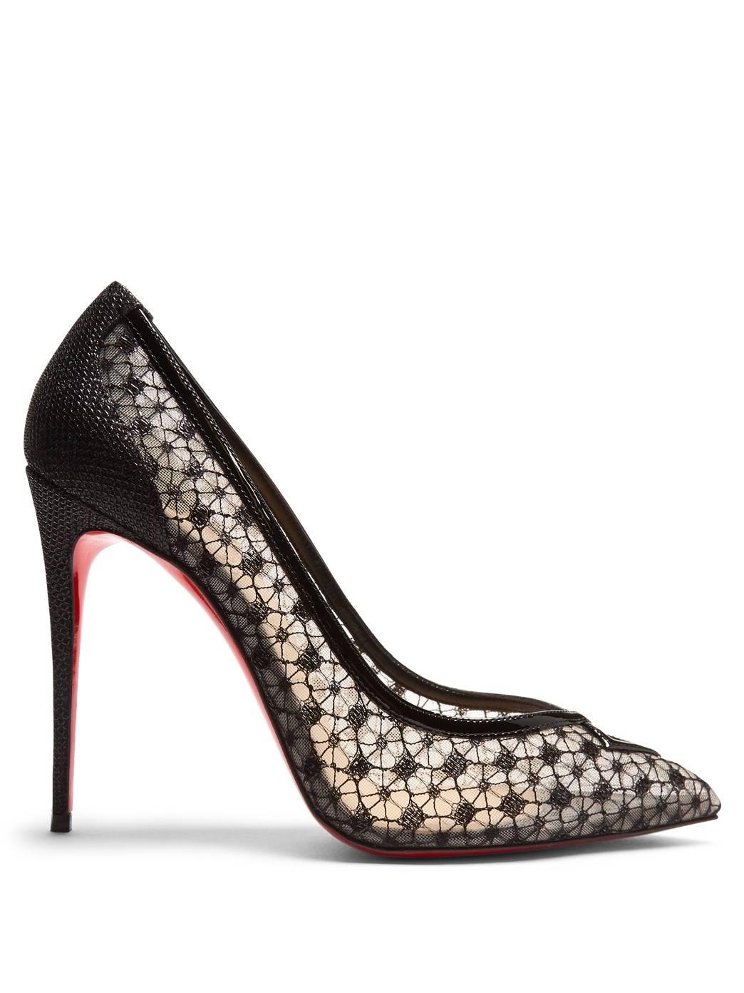 Christian Louboutin New Sold Out Black Lace Patent Heels Evening Pumps in Box 1