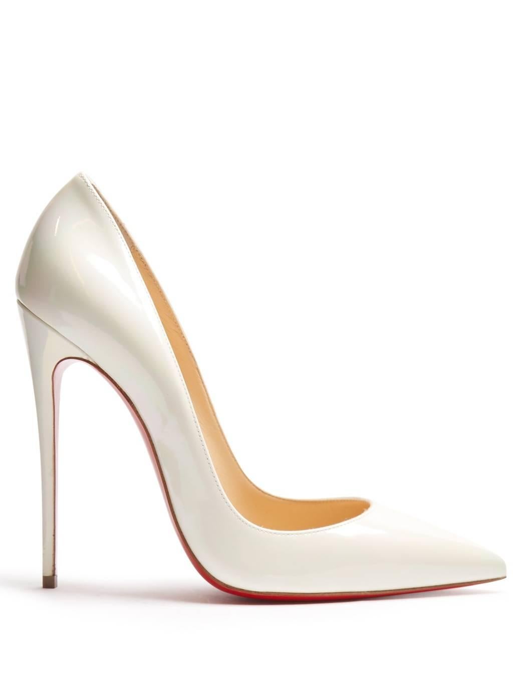 Women's Christian Louboutin New Sold Out White Iridescent So Kate Heels Pumps in Box