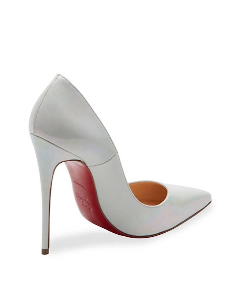 Gray Christian Louboutin New Pearlescent So Kate Evening High Heels Pumps in Box