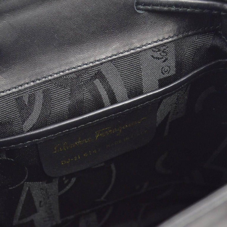 Salvatore Ferragamo Black Leather Drawstring Bucket Backpack Shoulder ...