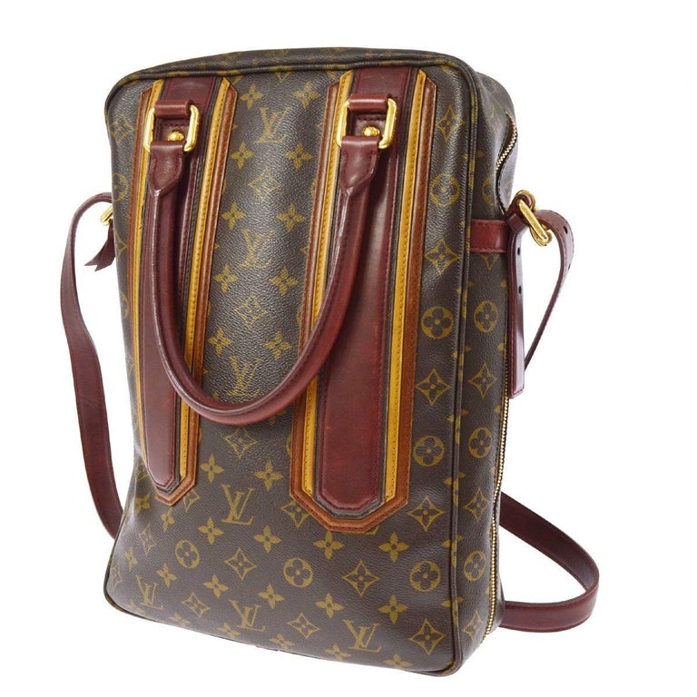 Louis Vuitton Limited Edition Mono Red Men&#39;s Top Handle Travel Tote Shoulder Bag at 1stdibs