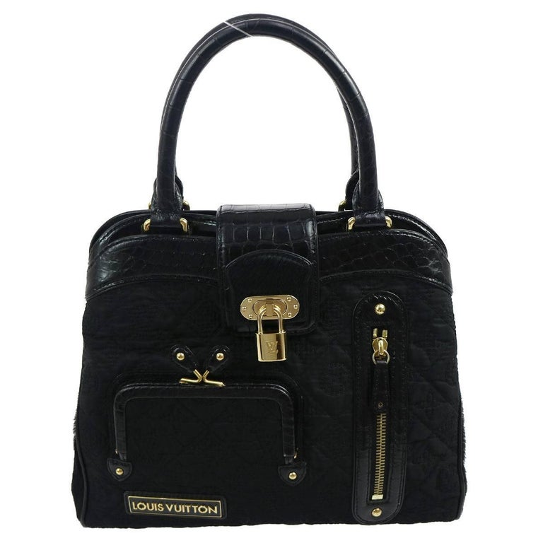 Louis Vuitton Limited Edition Black Top Handle Satchel Evening Bag at