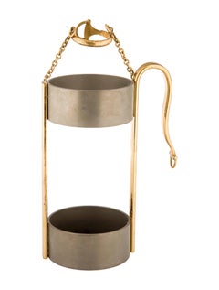 Gucci Metal Silver Gold Horsebit Table Desk Home Bottle Wine Holder Pourer Case