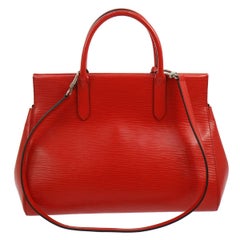 Louis Vuitton Red Epi Top Handle Satchel Tote Carryall Travel Shoulder Bag 2
