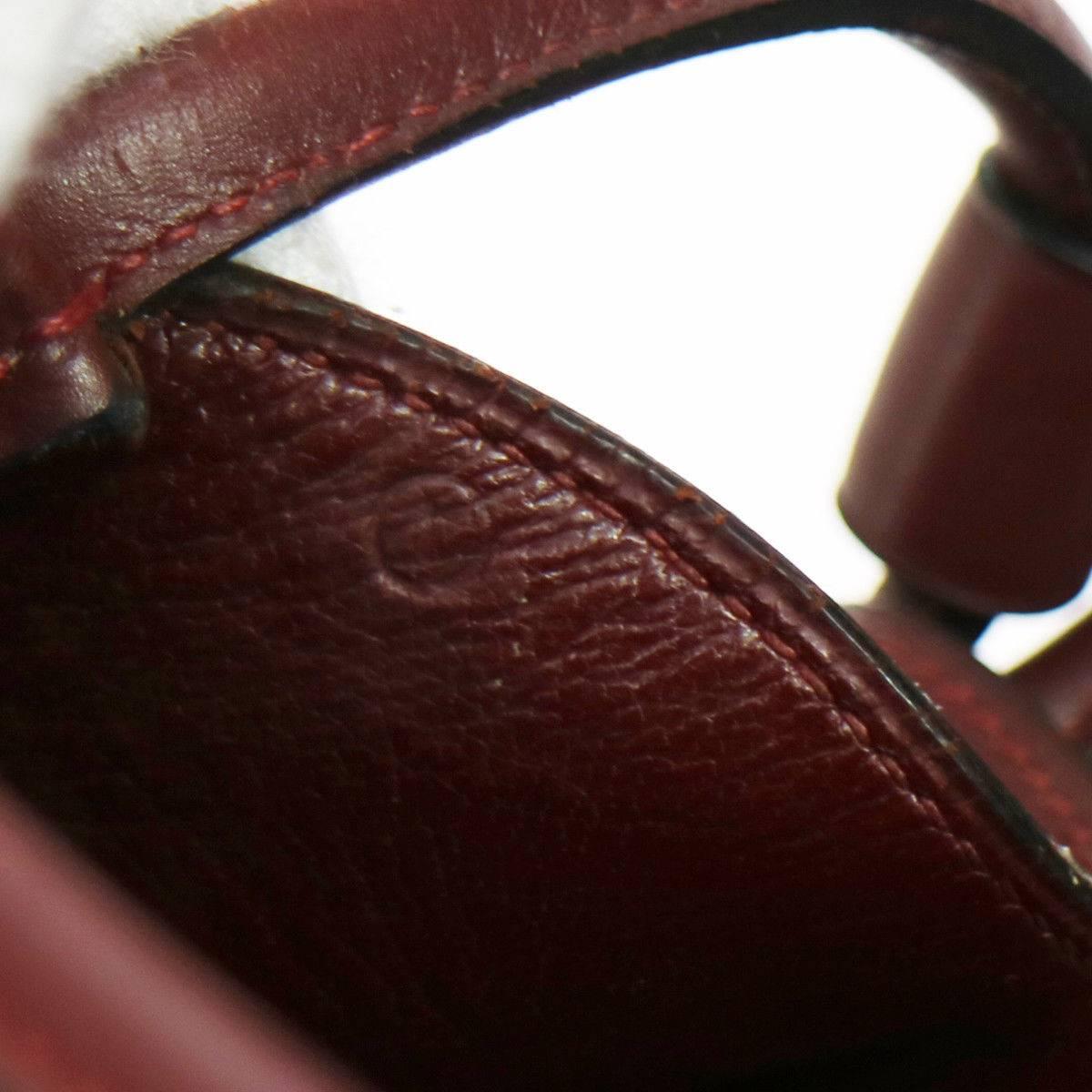 Hermes Vintage Bordeaux Red Leather Saddle Flap Crossbody Shoulder Bag In Excellent Condition In Chicago, IL