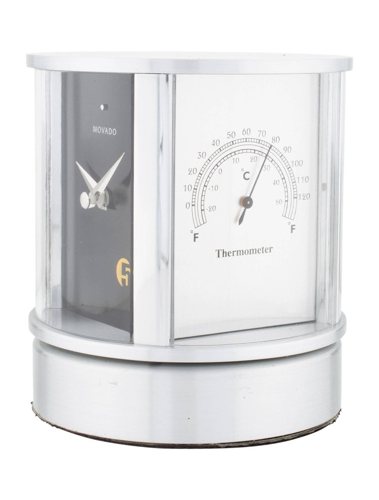 Movado Silver Steel Black Men's Rotating Picture Frame Table Desk ...