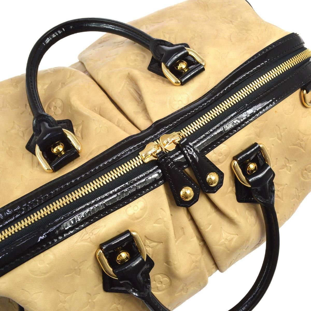 Women's Louis Vuitton Limited Edition Nude Black Mono Top Handle Satchel Shoulder Bag
