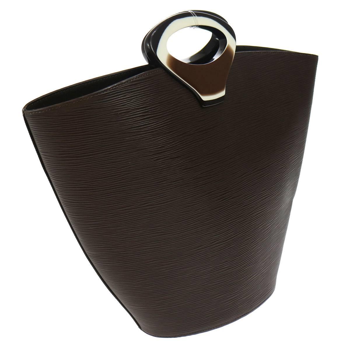 Black Louis Vuitton Brown Leather Top Handle Satchel Tote Carryall Travel Bag