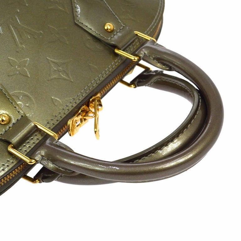 Louis Vuitton Monogram Patent Leather Top Handle Satchel Bag with Lock