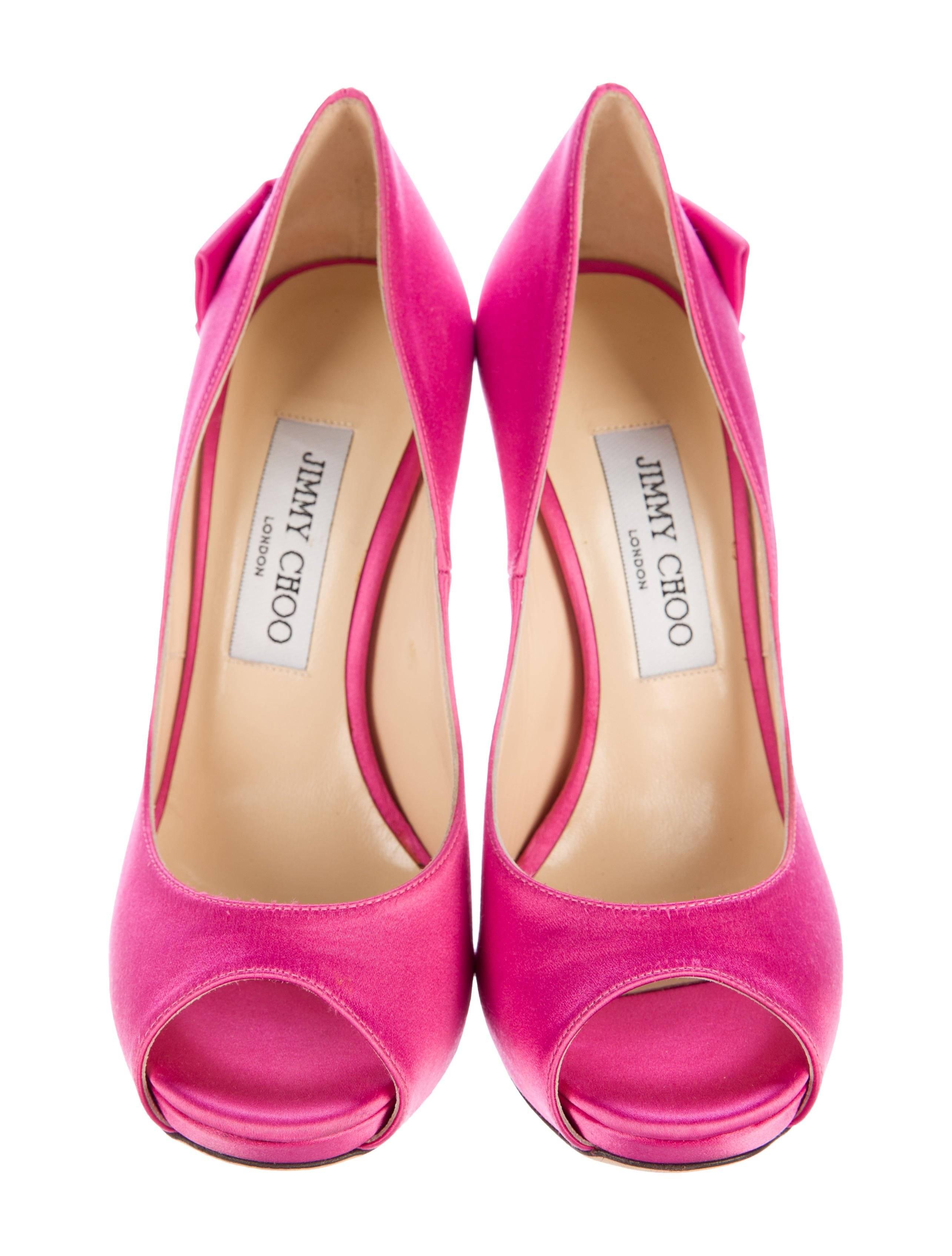 jimmy choo pink bow heels