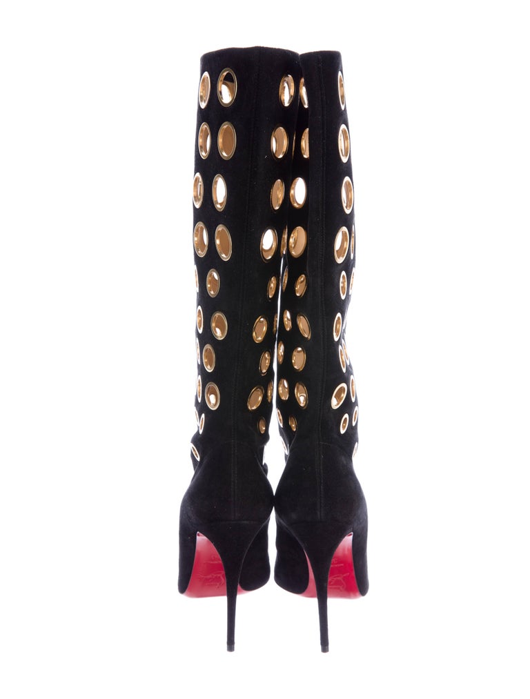 louboutin gold boots