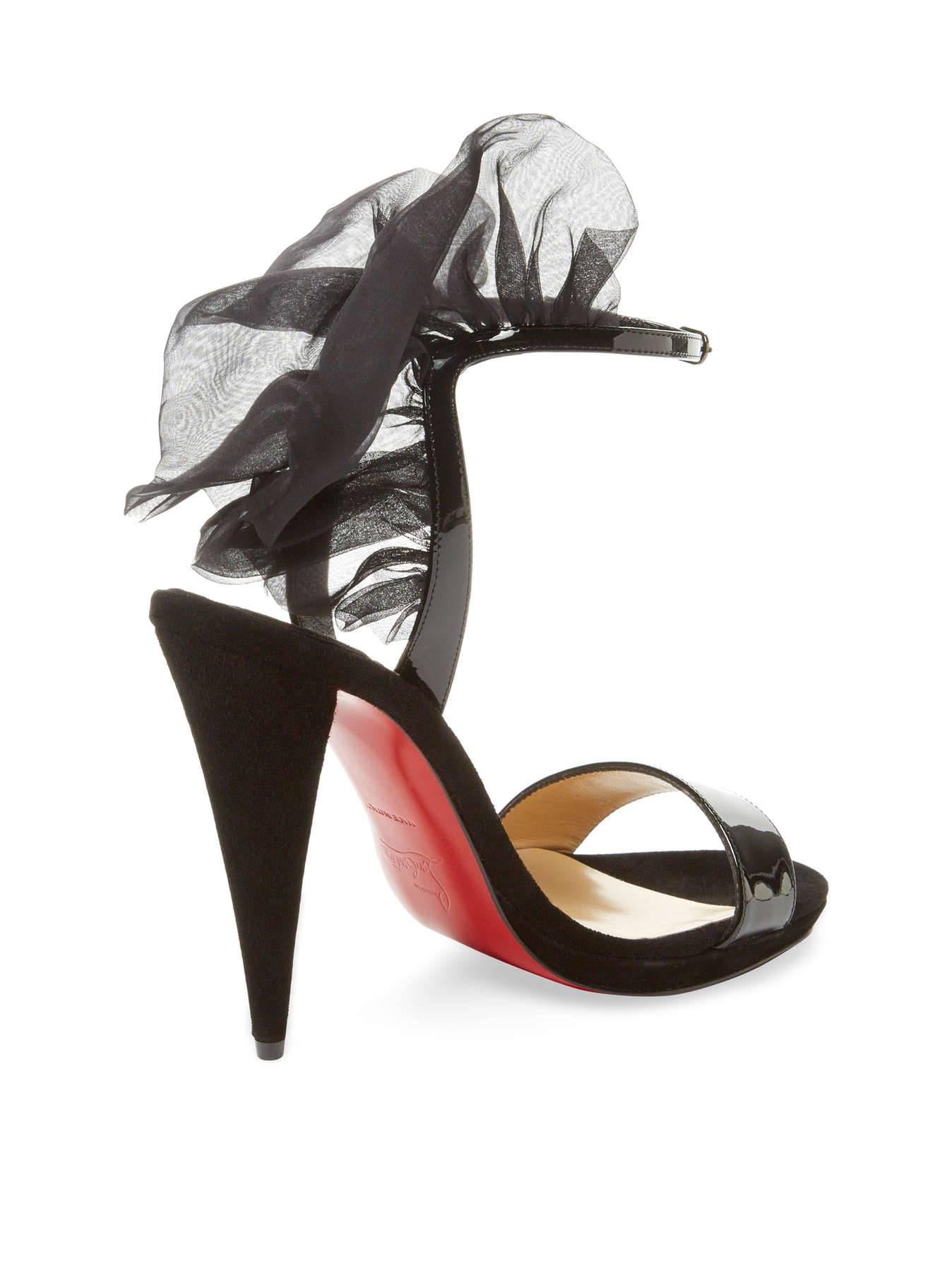 Christian Louboutin New Sold Out Black Patent Evening Sandals Heels in Box 1
